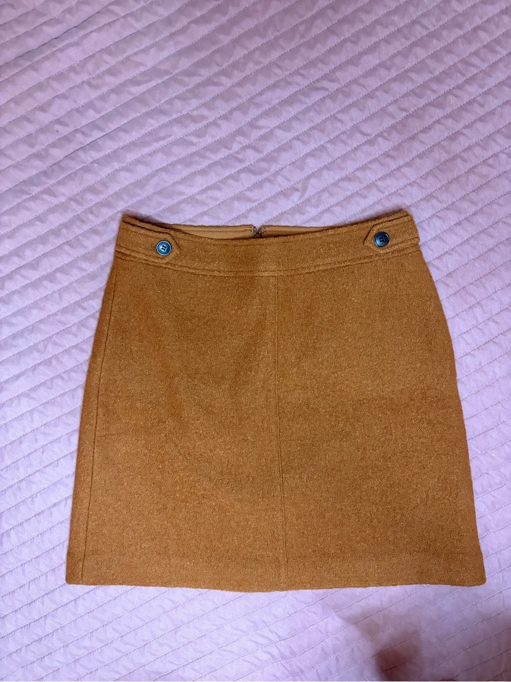 Wool-Blend Mini Skirt in Burnt Orange